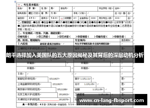 朗平选择加入美国队的五大原因揭秘及其背后的深层动机分析 朗平选择加入美国队的五大原因揭秘及其背后的深层动机分析